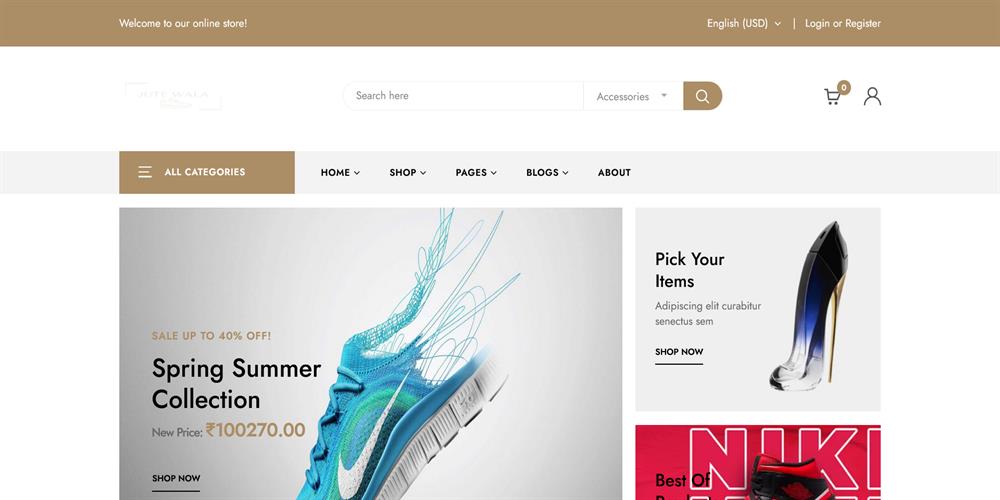 JutteWala – Footwear, Shoes & Traditional Jutti Store E-Commerce HTML5 Template