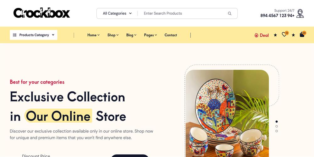 CrockBox – Crockery, Tableware & Kitchen Essentials HTML Template