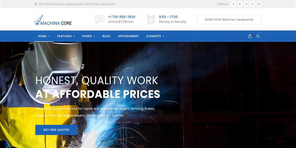 MachinaCore – Industrial Machinery, Manufacturing & Equipment HTML5 Template