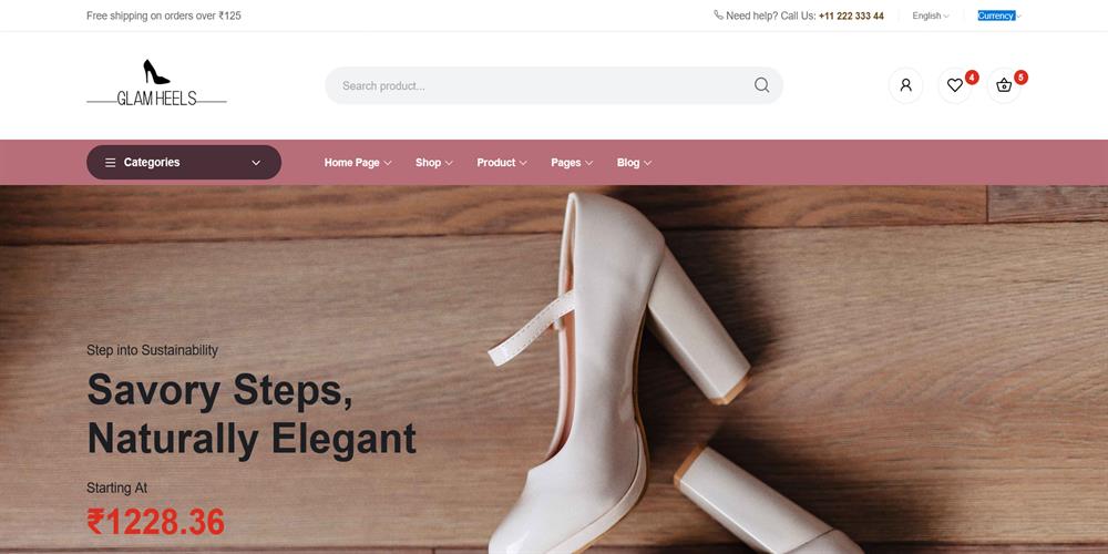Glam Heels – Women’s Footwear, Heels & Fashion eCommerce HTML Template